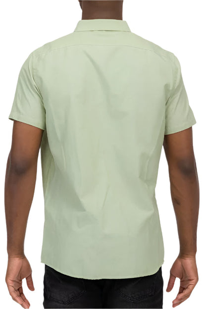 Men's Size Large Green Short Sleeve Button Down Shirt