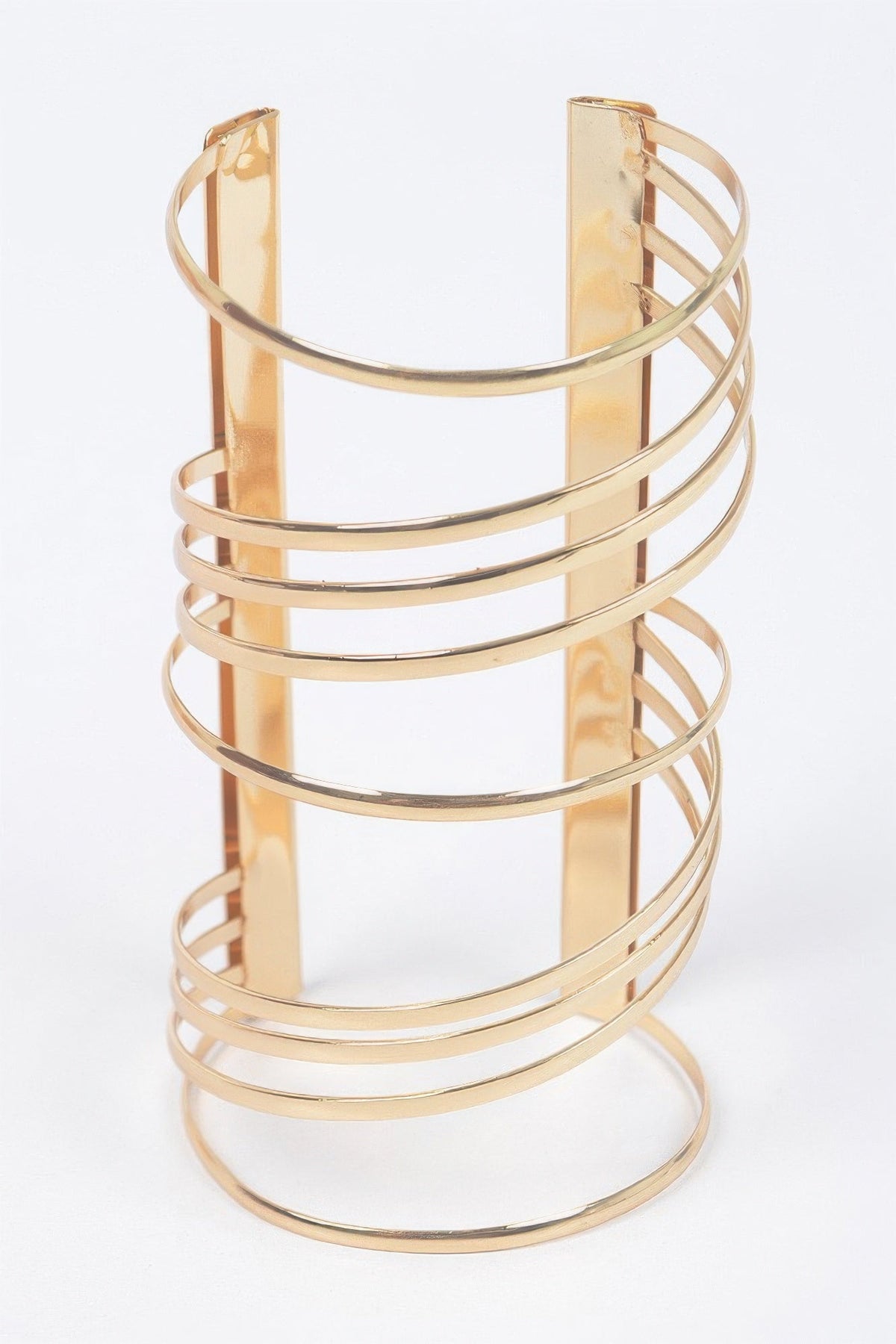 Metal Cuff Bracelet in Gold, alternate view