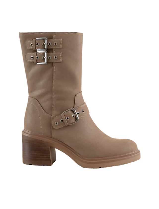Oasis Society Rider Block Heel Boots with Buckles, Taupe, additional detail