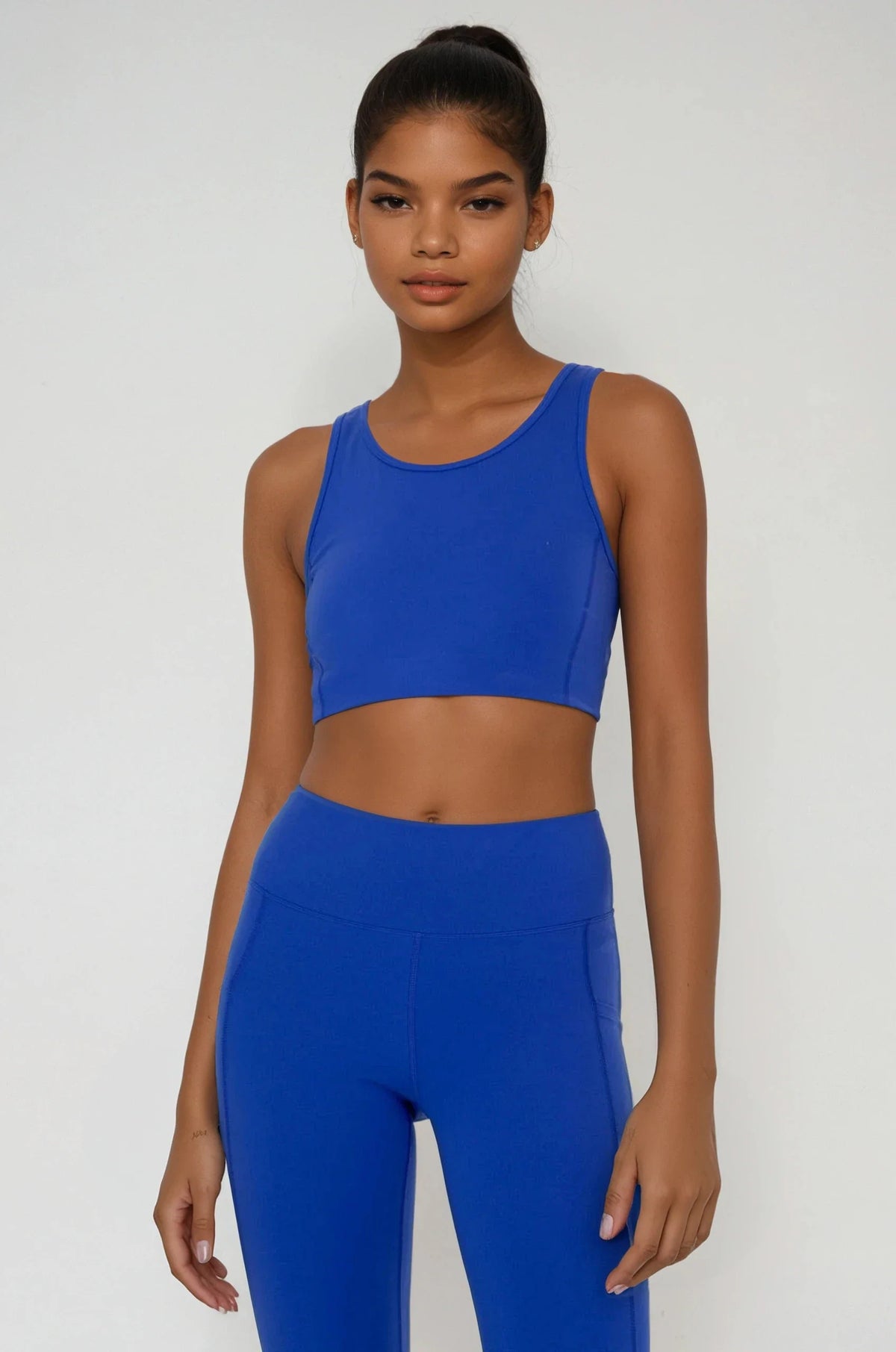 Breathe Easy Cut-Out Back Sports Bra in Blue, additional detail (3)