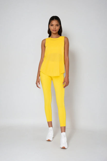 Breathe Easy Cut-Out Back Sports Bra in Yellow, additional detail