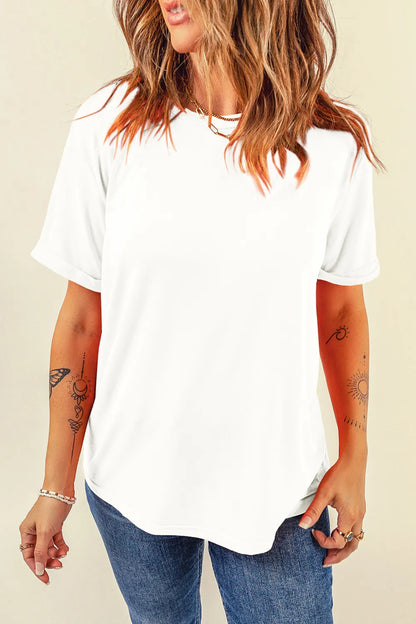 Round Neck Short Sleeve T-Shirt, product photo