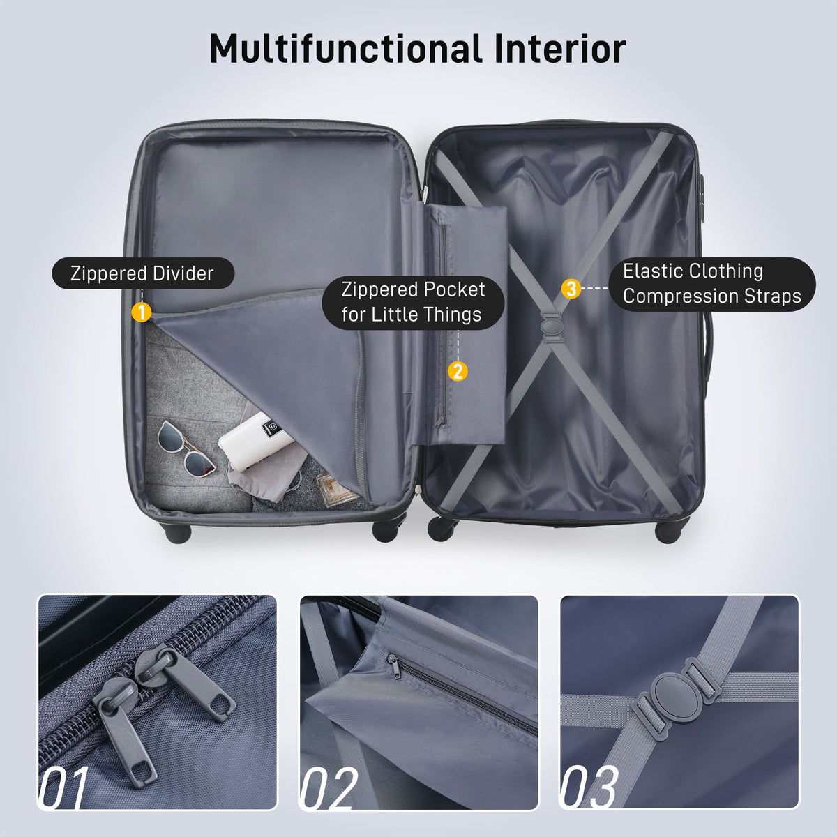 4-Piece Hardshell Spinner Luggage Set, additional detail (10)