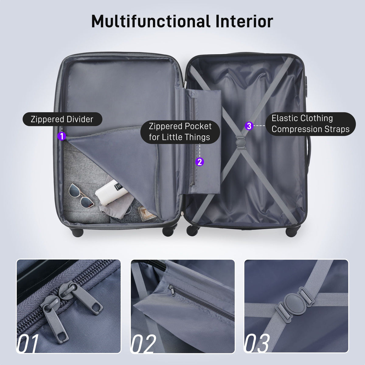 4-Piece Hardshell Spinner Luggage Set, styled photo (10)