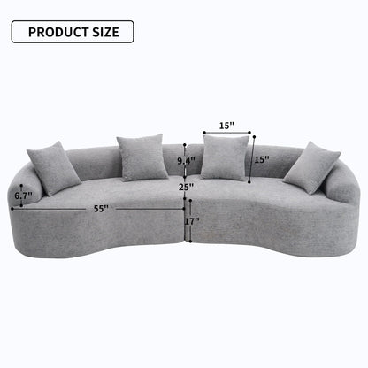 Curved Modular 4-Seater Sectional Sofa, additional detail (4)