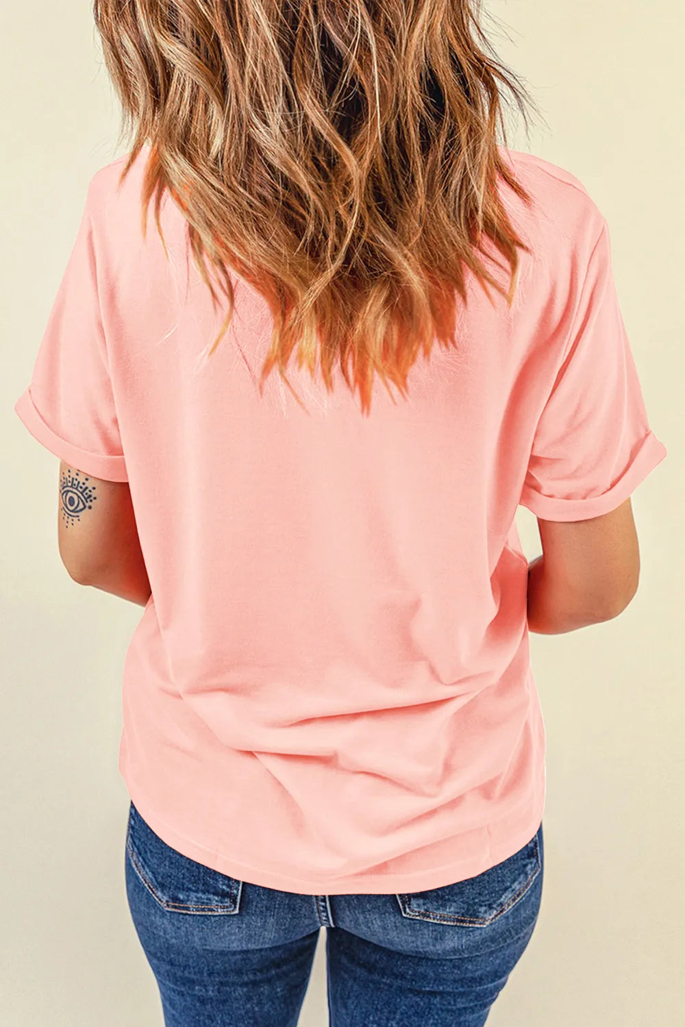 Round Neck Short Sleeve T-Shirt, styled photo (3)
