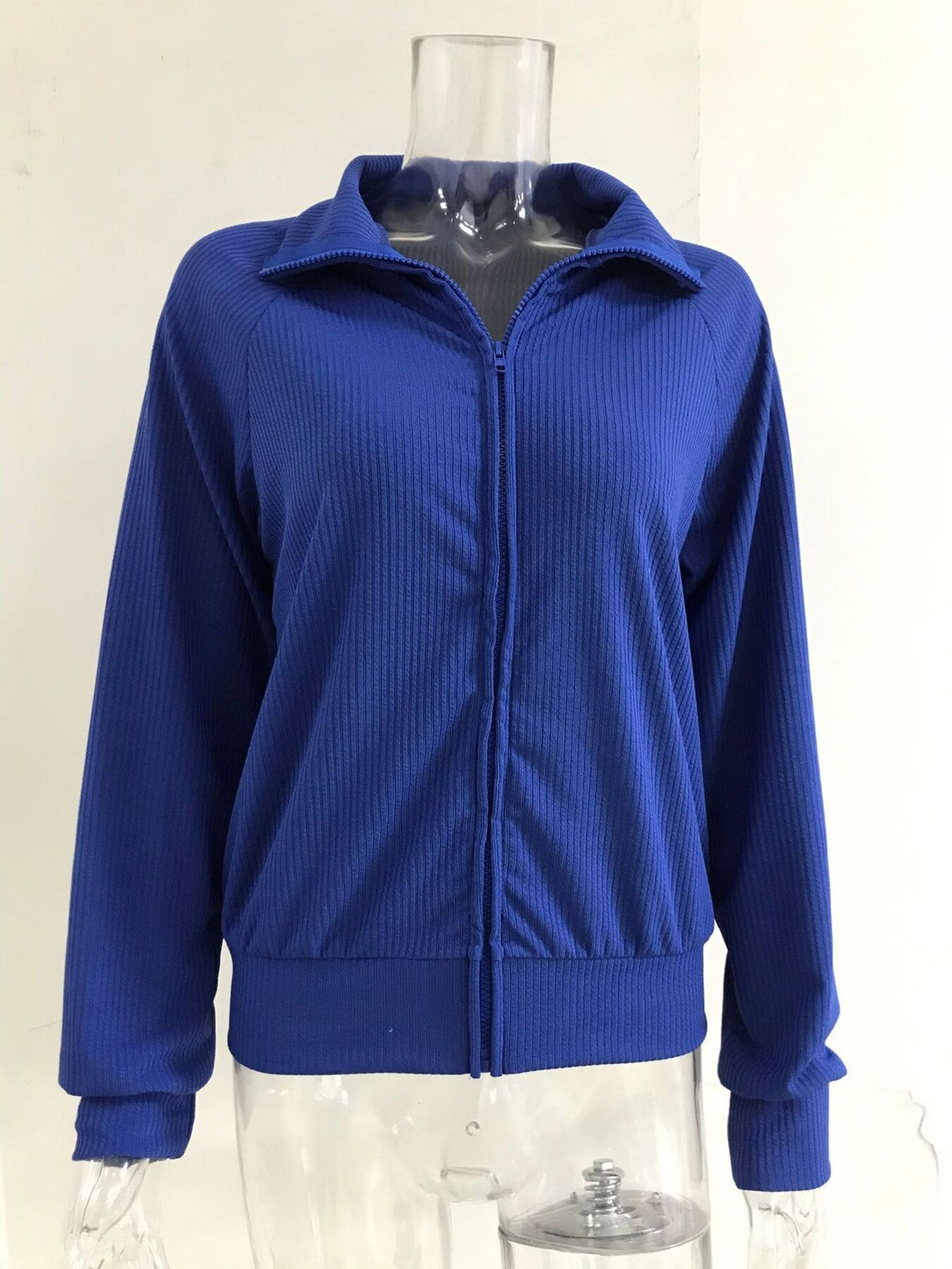 Ribbed Knit Zip-Up Outerwear, alternate view (2)