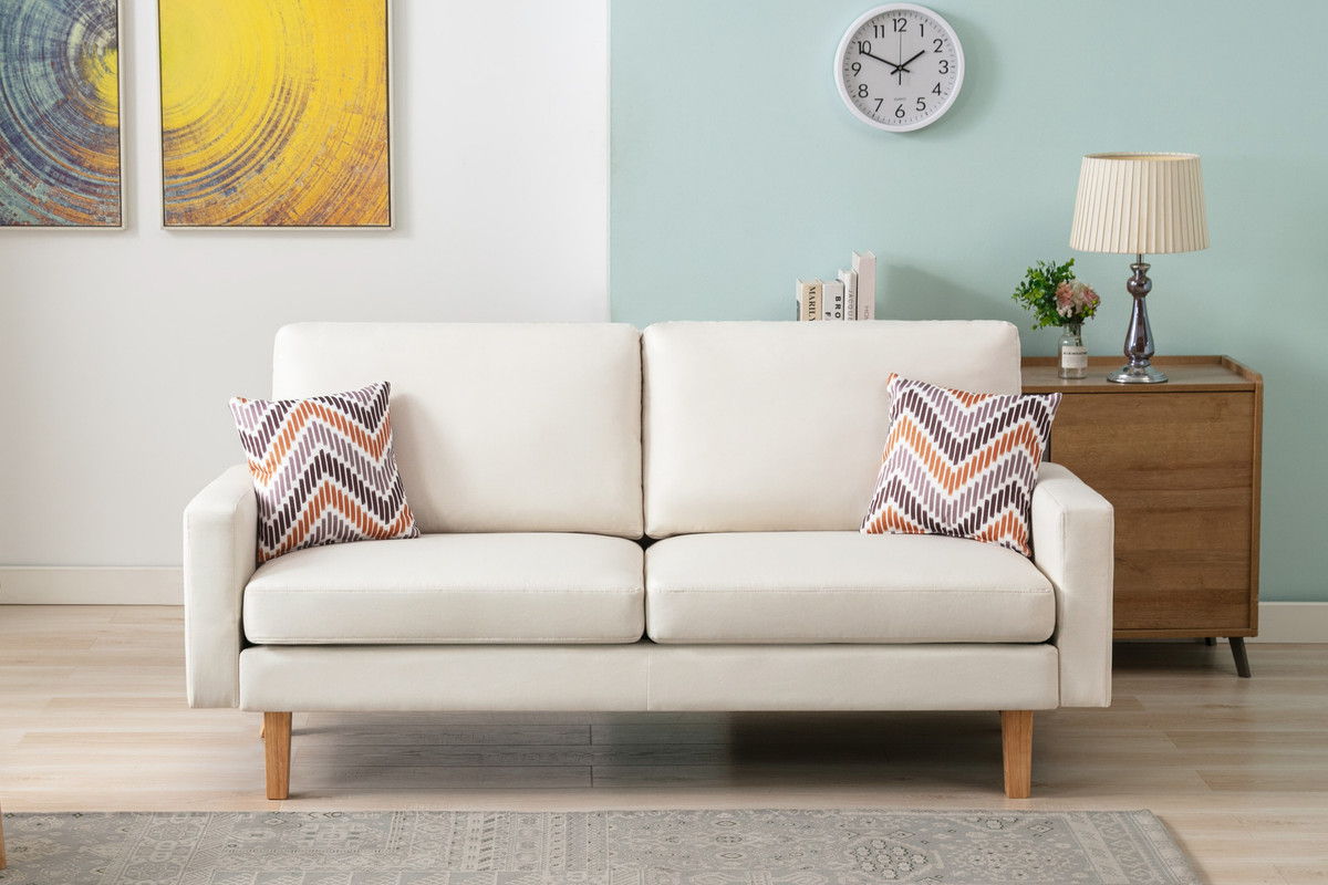 Bahamas sofa on solid wood legs, clean-cut minimalist lines