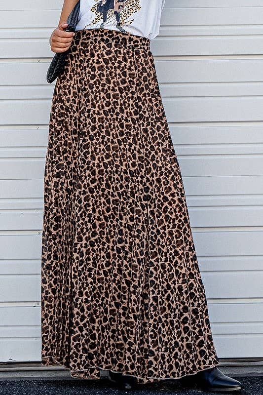 Fitkitty Culture leopard pleated midi skirt, alternate view 18