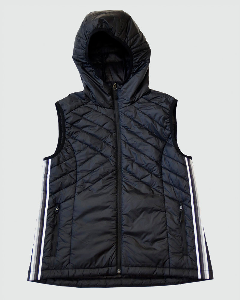 Powerstripe Eco-Friendly Down Hooded Vest, additional detail