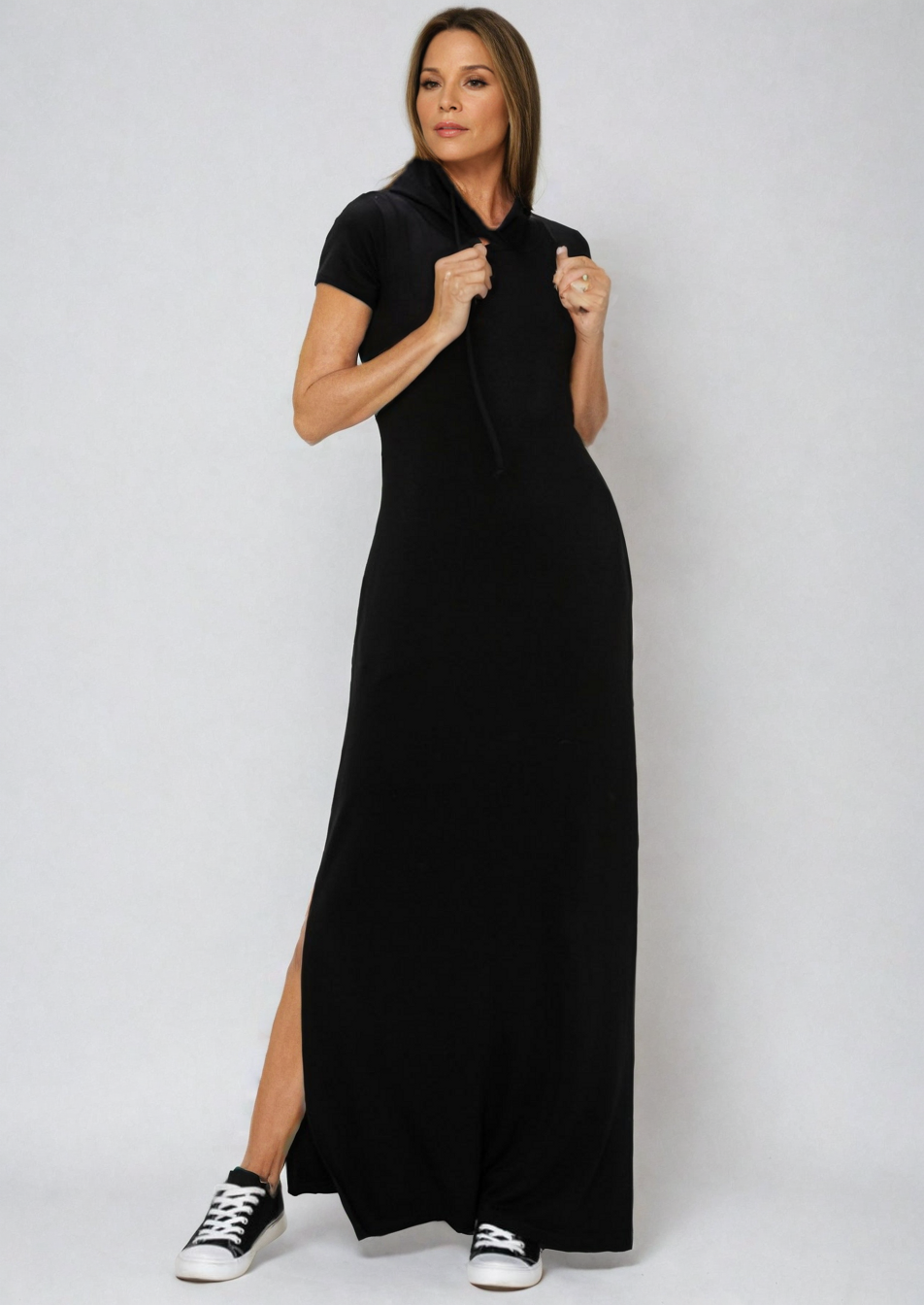 Fitkitty Culture Luxe Lounge hoodie dress, alternate view 2