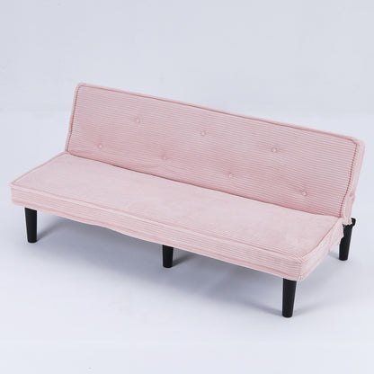 Convertible Corduroy Sofa Bed with Solid Wood Frame, additional detail