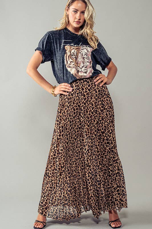 Fitkitty Culture leopard pleated midi skirt, alternate view 10