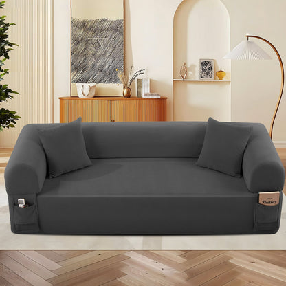 Spring Storage Sofa in Gray, styled photo (2)