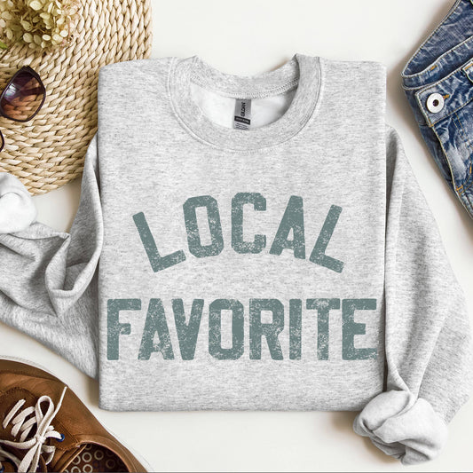 Fitkitty Culture Local Favorite crewneck sweatshirt in ash gray, alternate view