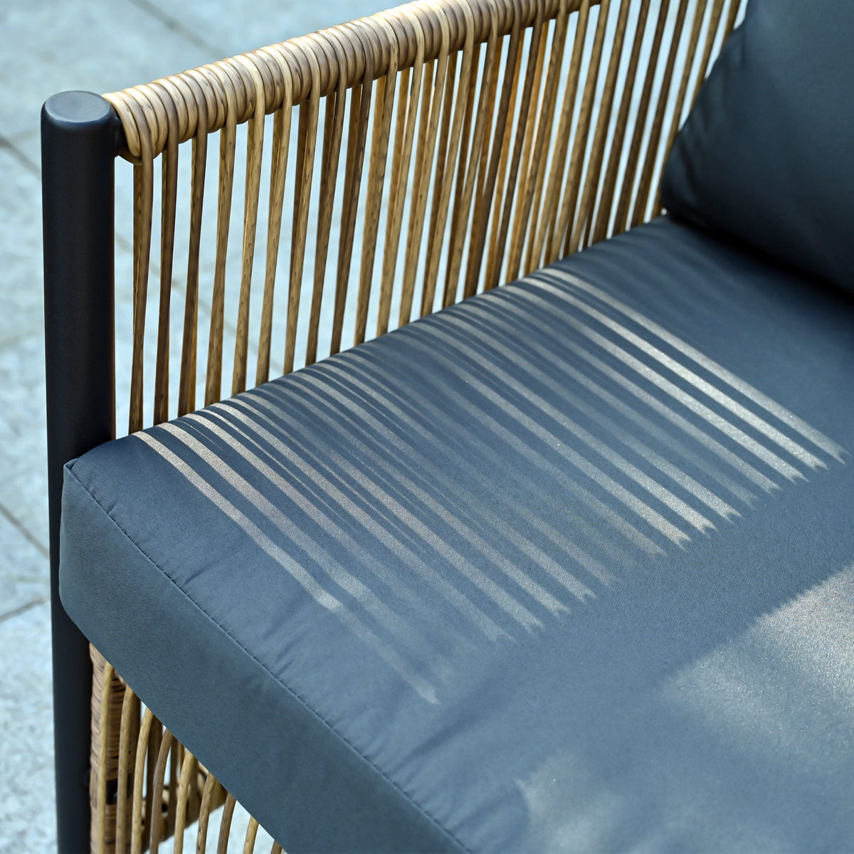 Outdoor PE Wicker 2-Seater Sofa Set with Table, product photo (2)