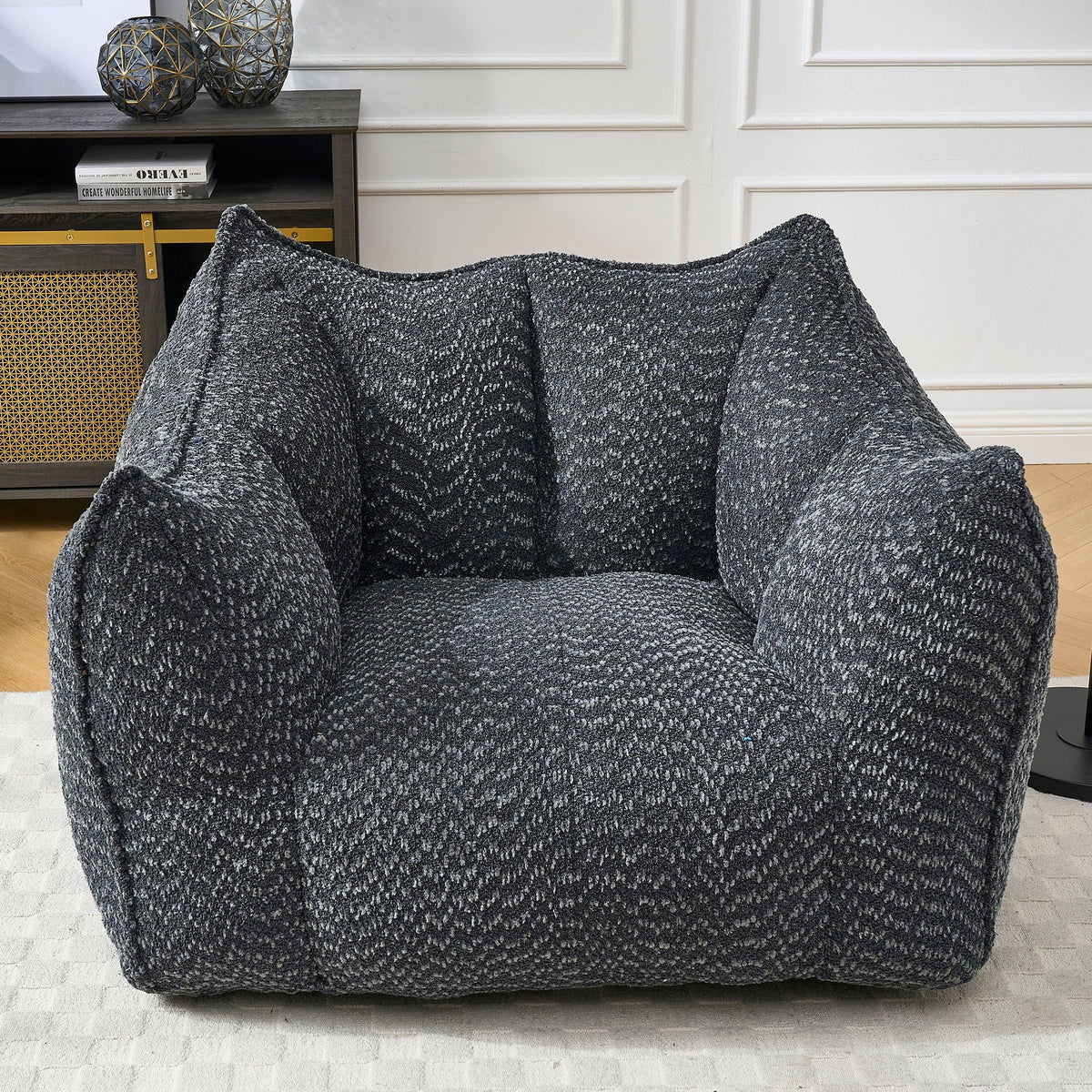 Wide Chenille Lounge Armchair, additional detail (6)