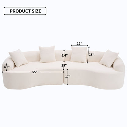Curved Modular 4-Seater Sectional Sofa, styled photo (5)