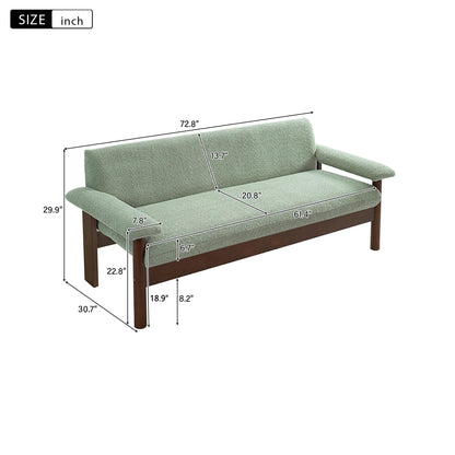 Berber Fleece Loveseat Sofa with Armrest Pillows, alternate view (2)