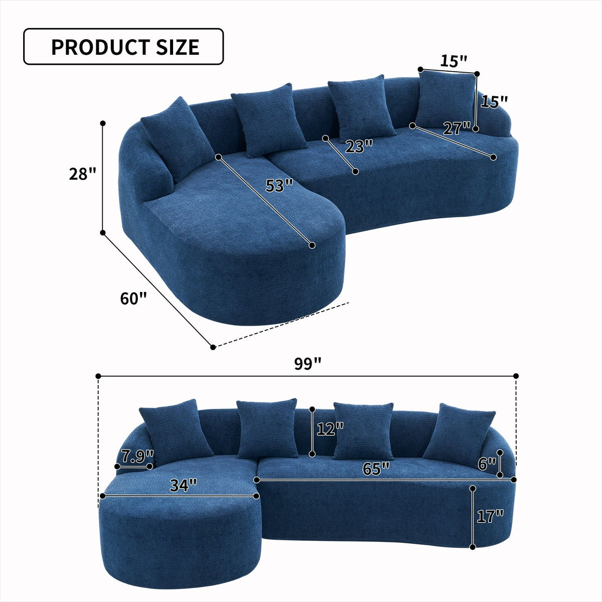 Chenille sectional sofa upholstery texture detail