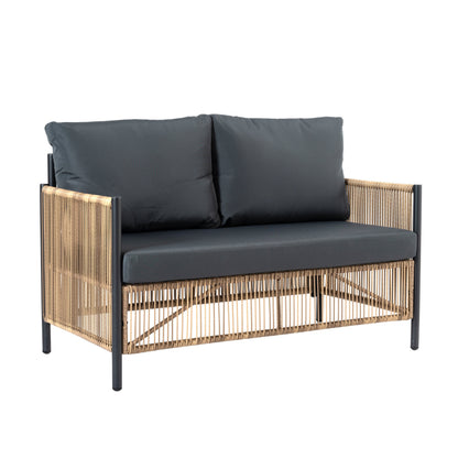 Outdoor PE Wicker 2-Seater Sofa Set with Table, additional detail