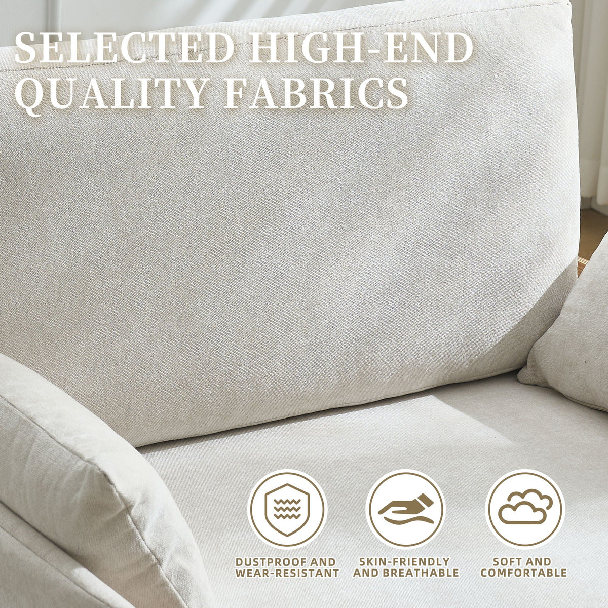 Convertible sleeper sofa bed, seat cushion detail (view 106)
