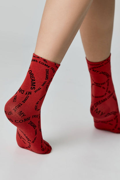 Conte Fantasy dense socks with knitted My dreams design, alternate view (3)