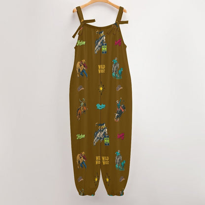 Baha Ranch The Last Roundup western rodeo overalls jumpsuit, styled photo