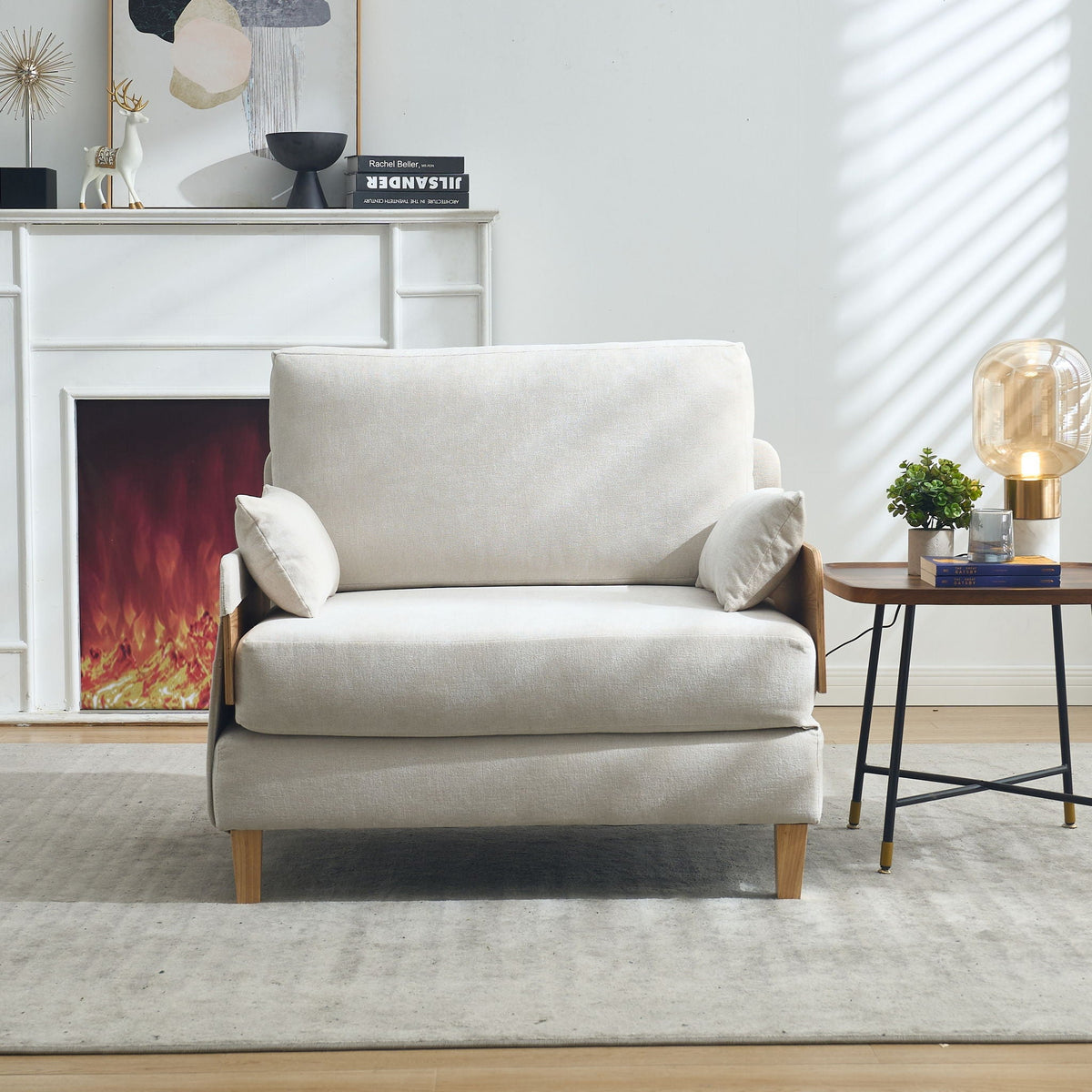 Mid century modern convertible sofa bed in sofa position (view 112)