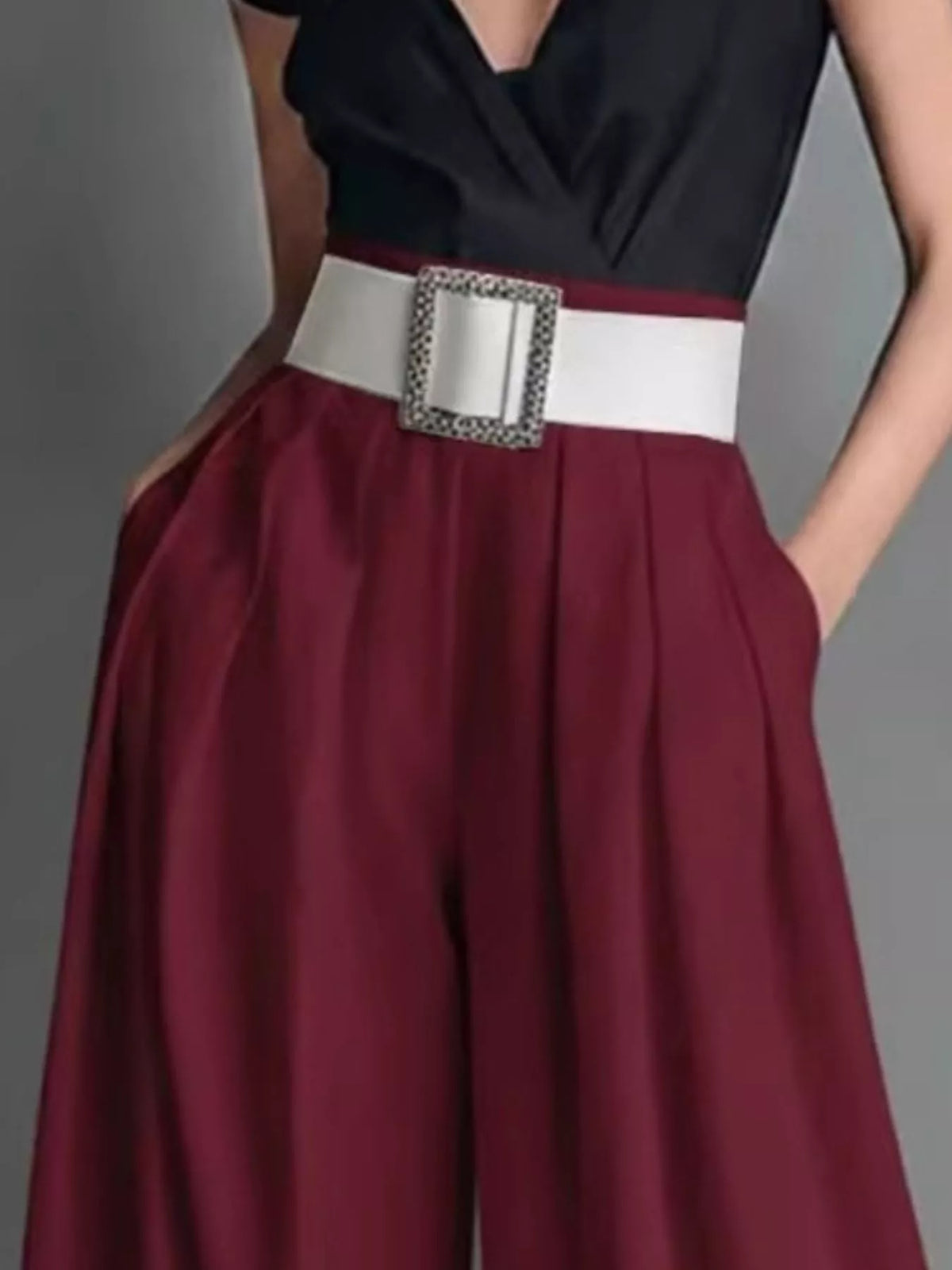 High-waisted wide-leg pants, additional detail (2)