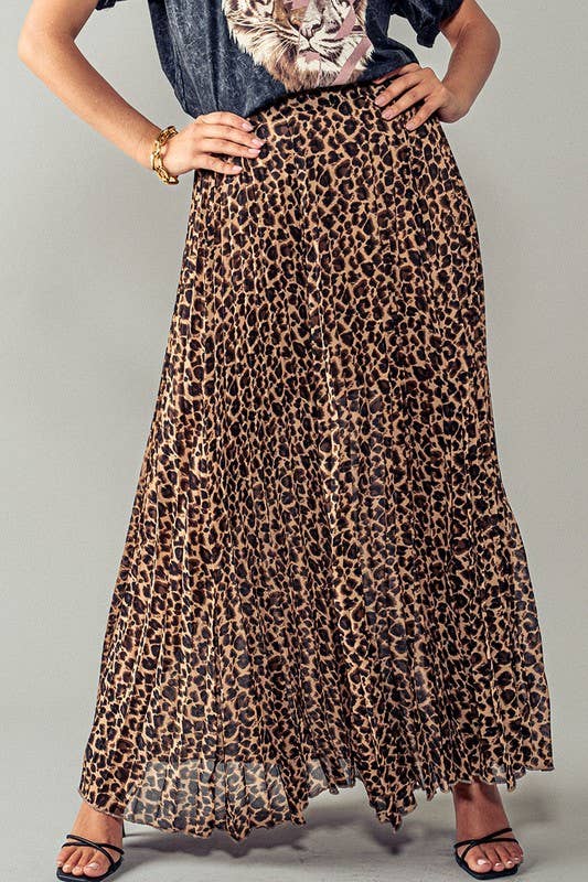 Fitkitty Culture leopard pleated midi skirt, alternate view 14