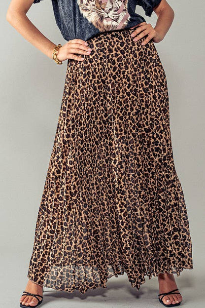 Fitkitty Culture leopard pleated midi skirt, alternate view 14