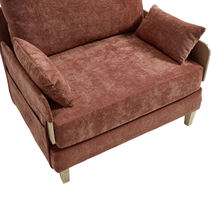 Mid century modern convertible sofa bed in the reclining position (view 114)