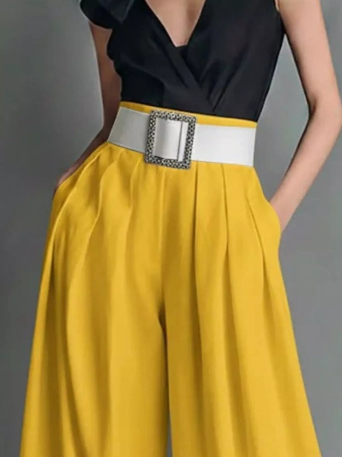 High-waisted wide-leg pants, alternate view (3)
