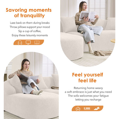 Combined L-shaped sectional sofa shown in a home interior