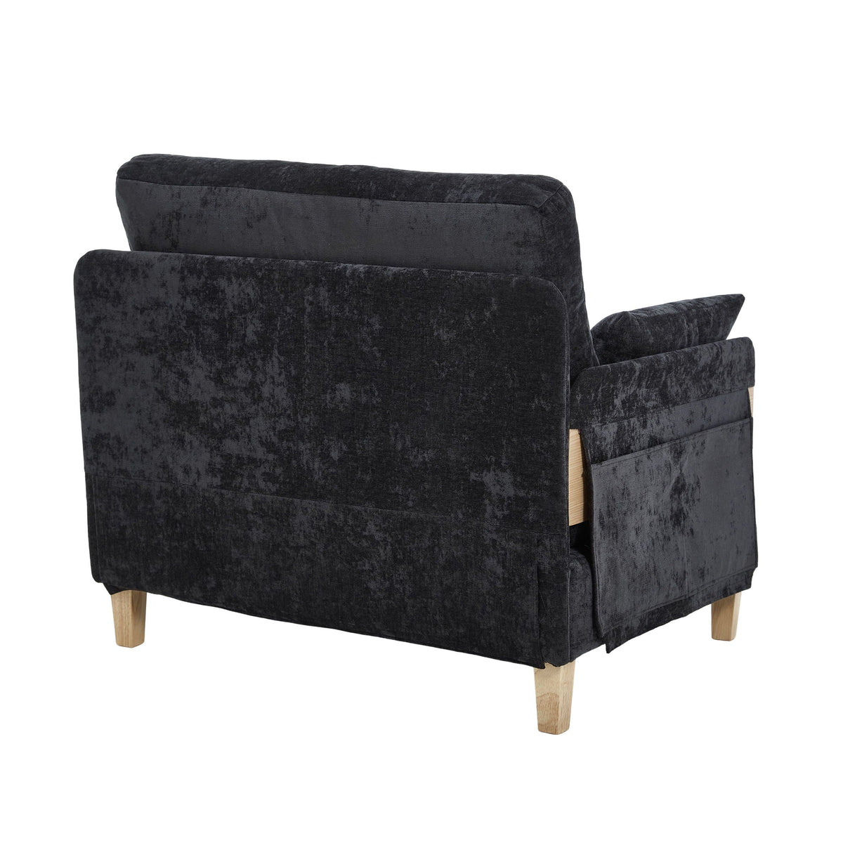 Convertible sofa bed with solid wood frame and fabric upholstery (view 115)