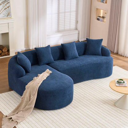 Modular chenille L-shape sectional sofa with high-density foam