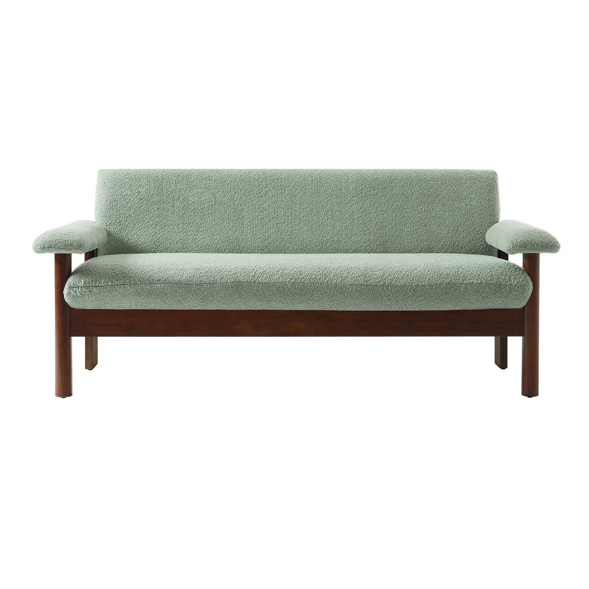 Berber Fleece Loveseat Sofa with Armrest Pillows, product photo