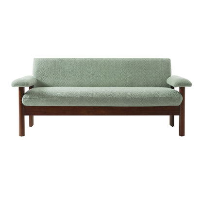 Berber Fleece Loveseat Sofa with Armrest Pillows, product photo