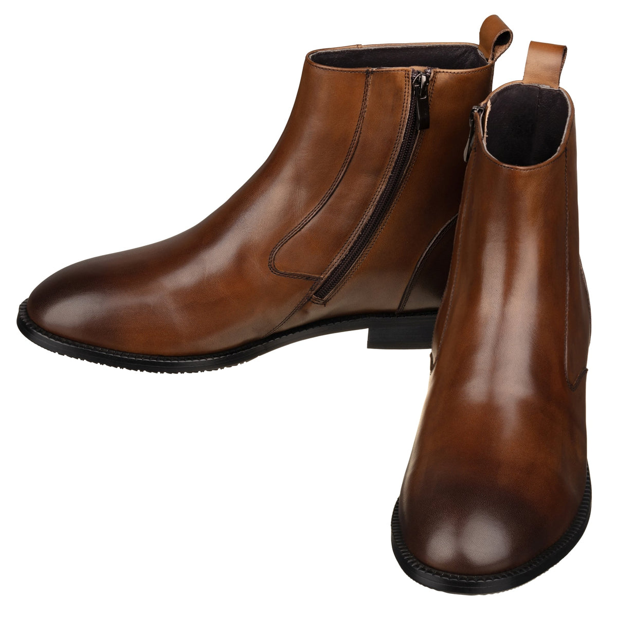 TOTO K33093 coffee brown side-zip elevator boot, further detail view