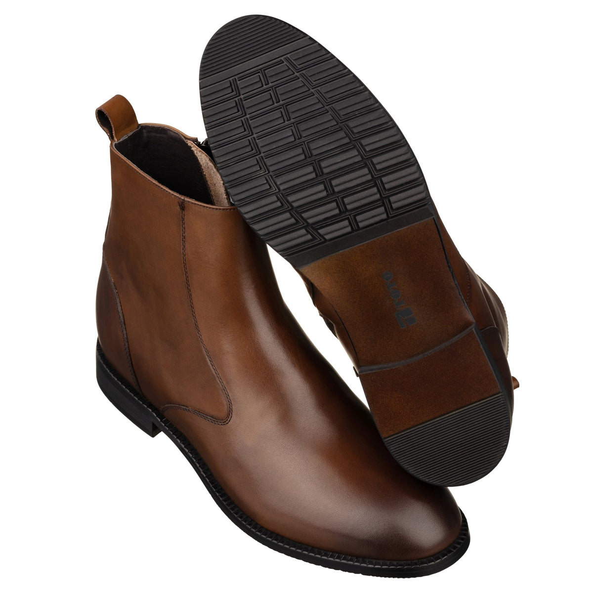 TOTO K33093 coffee brown side-zip elevator boot, additional angle