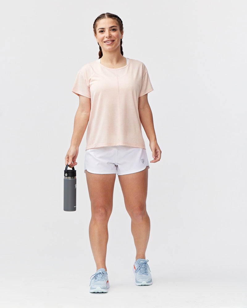 G5 Everyday Women's Performance Workout Top in Nectar, front view