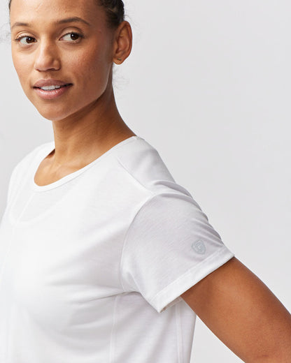 G5 Everyday Women's Performance Workout Top in White, side view