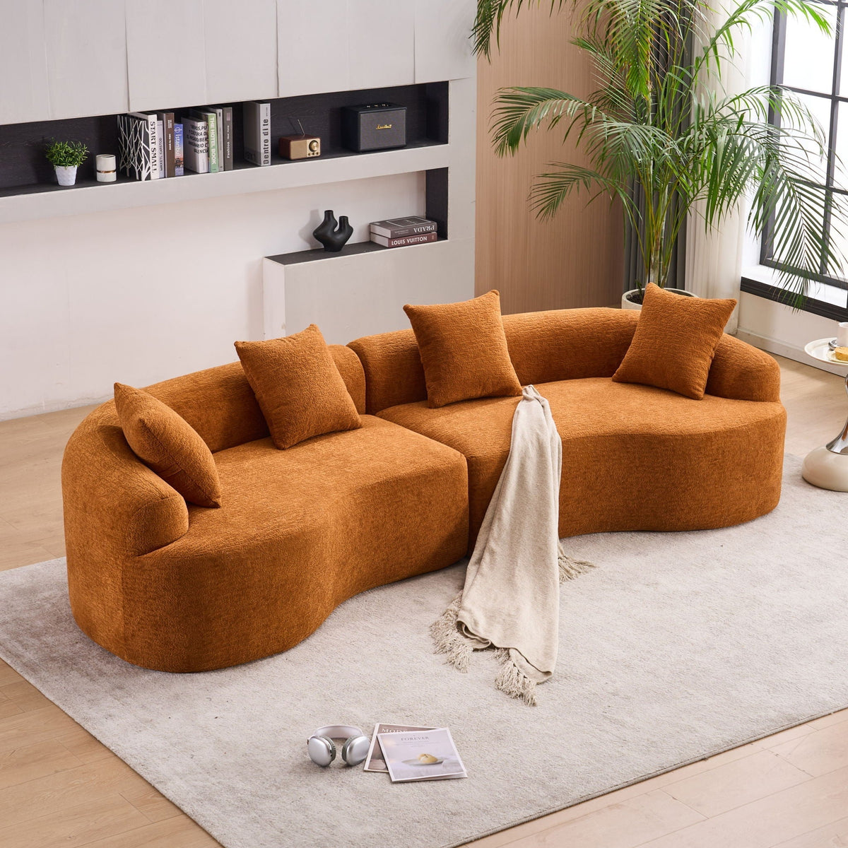 Curved Modular 4-Seater Sectional Sofa, alternate view