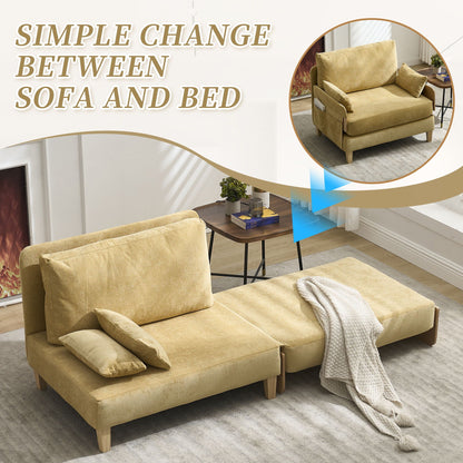 Mid century modern 3-in-1 sofa bed, one of five colorways (view 130)