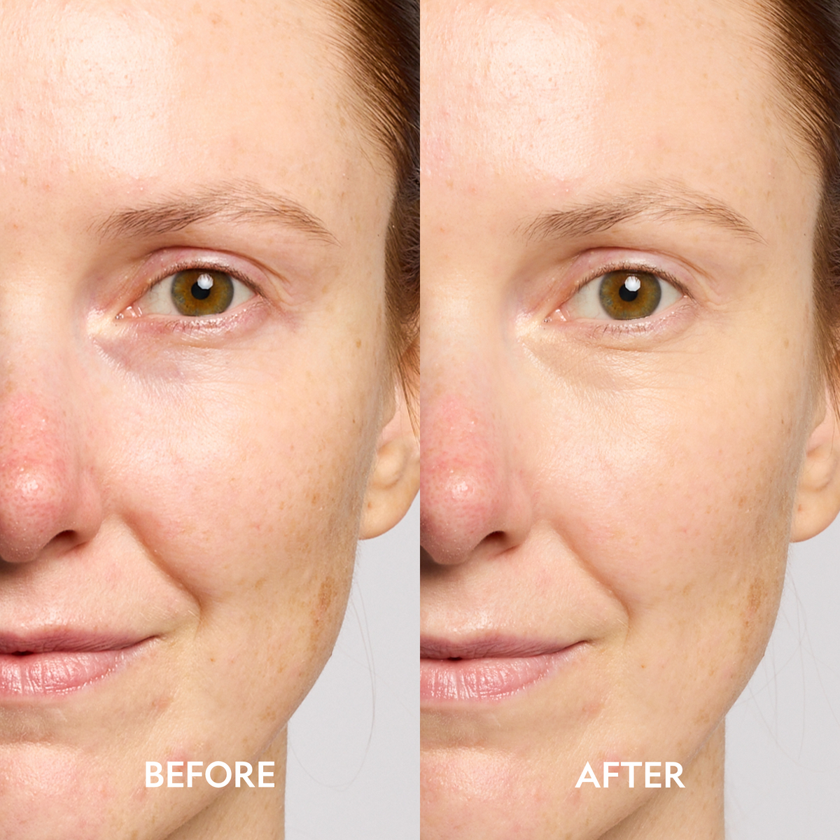 Super Bright Dark Circle Serum Peptide Corrector in Fair, before and after comparison