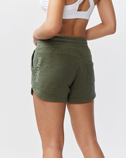Freasy Short in Dark Moss, back view
