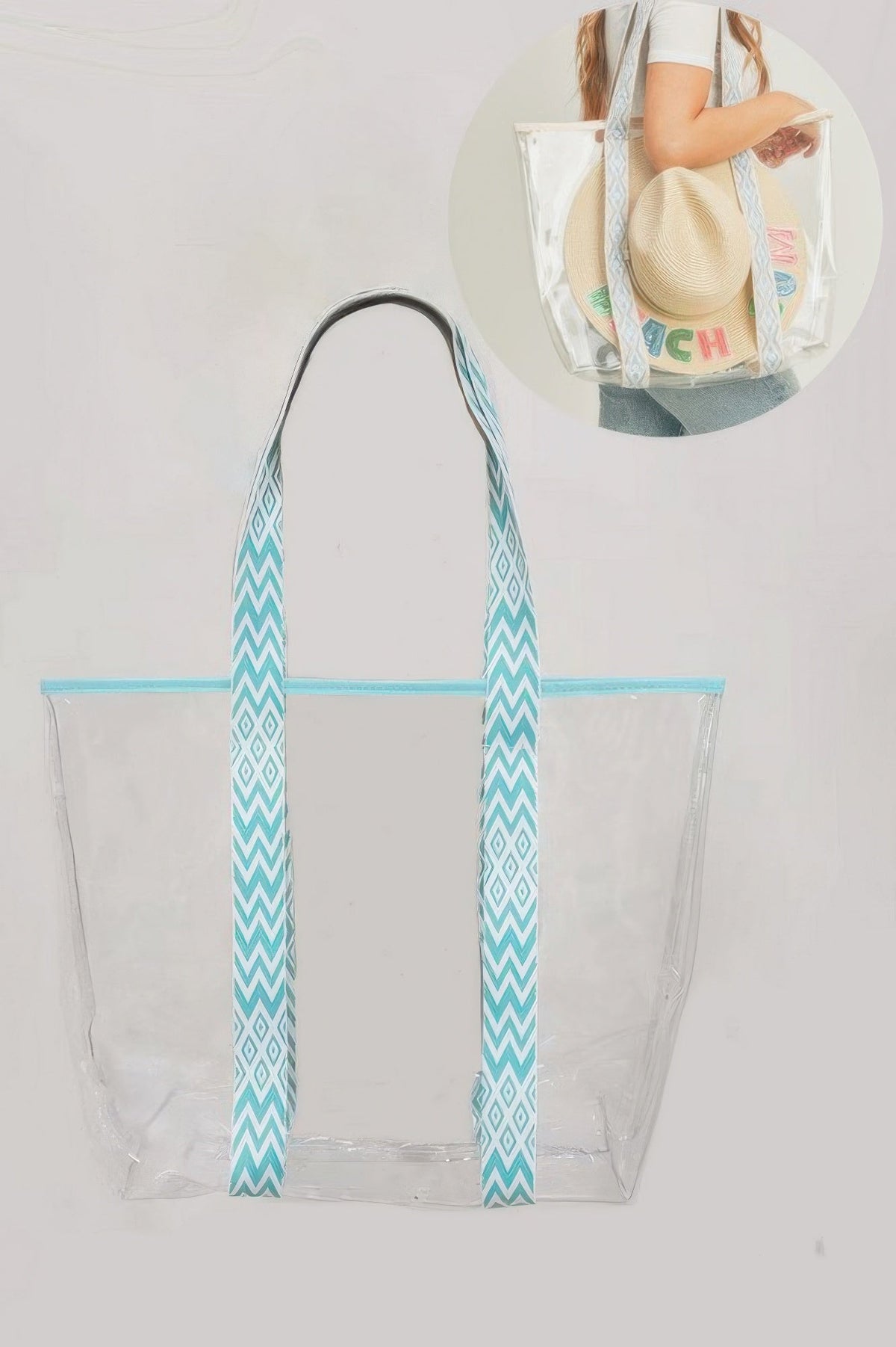 Hat Carrying Clear Tote Bag, product photo