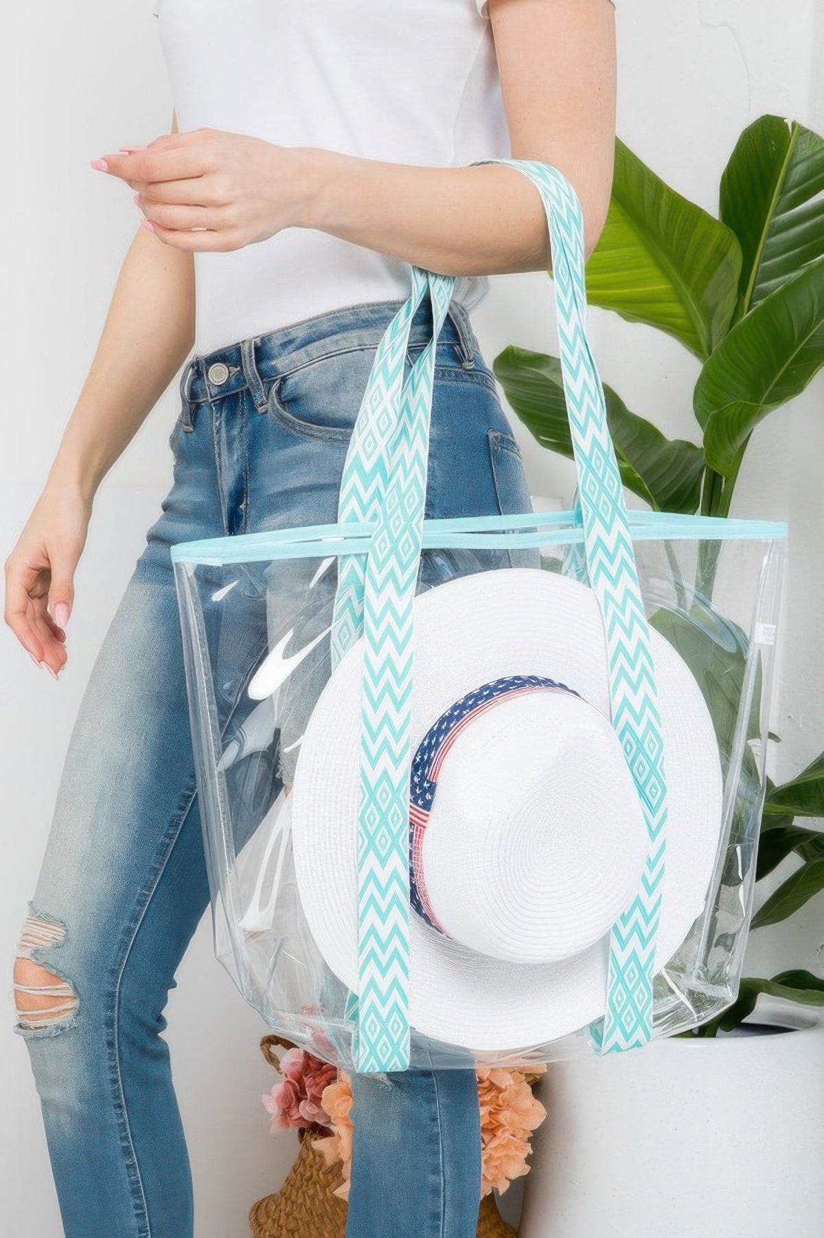 Hat Carrying Clear Tote Bag, additional detail
