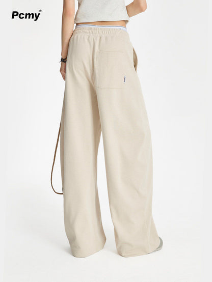 Puppy Embroidery Straight Wide Leg Pants, styled photo